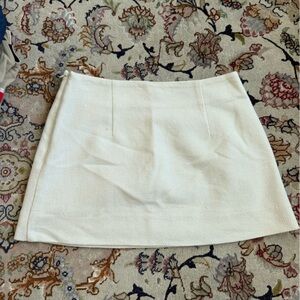 Djerf Avenue Cream Textured Mini Skirt